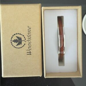NIB Woodstone silver and Brown Women's Bracelet